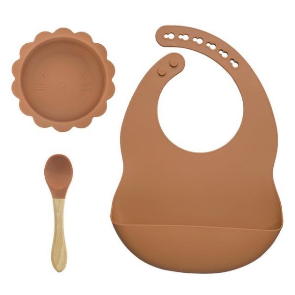 Children's Silicone Lion Tableware and Bib - Living Simply House