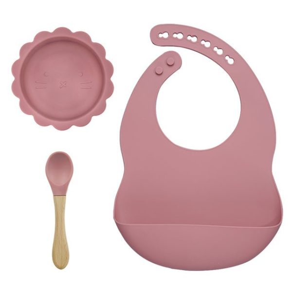 Children's Silicone Lion Tableware and Bib - Living Simply House