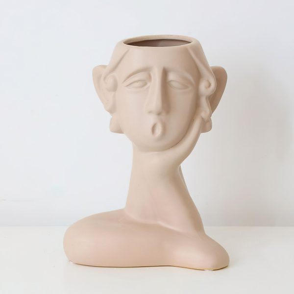 Ornamental Sleepy Face Vases - Living Simply House