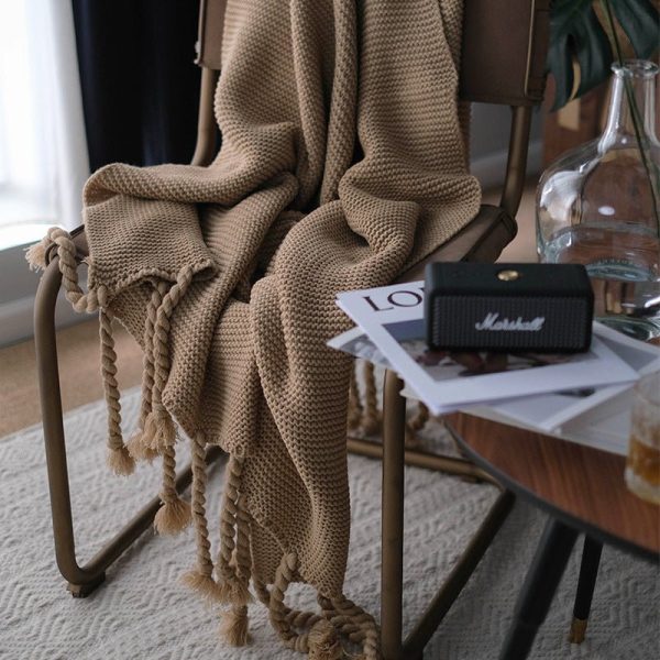 Blankets and Throws Tassel Woolen Blanket - Living Simply House