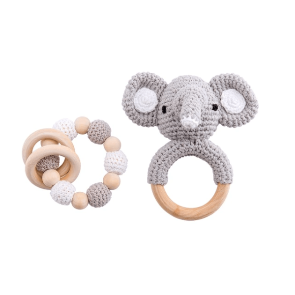 Children's Wooden Elephant Teethers Set - Living Simply House