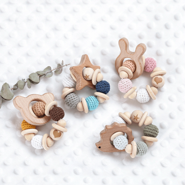 Children's Wooden Rattle Bracelets - Living Simply House